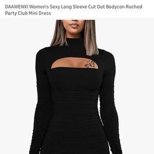 Elegant Black Ruched Mini Dress